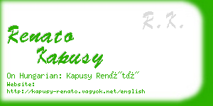 renato kapusy business card